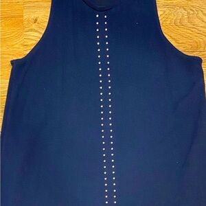 Navy blue tank top  mini dress  with Studded Detail